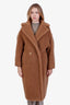 Max Mara Brown Wool Silk Teddy Maxi Coat Size XS