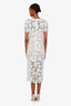 Self-Portrait White Embellished Lace Midi Dress Size 4