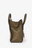 Celine Olive Green Leather Nano Luggage Bag With Strap