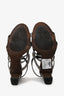 Brunello Cucinelli Black/Silver Beaded Gladiator Block Heels Size 36.5