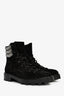 Jimmy Choo Black Suede Lace-Up Crystal Boots Size 41.5
