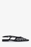 Gucci Black Mesh Crystal Embellished GG Slingback Flats Size 37