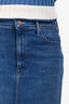 Mother Blue Denim The Reverse Pencil Pusher Midi Skirt Size 28