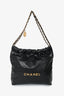 Pre-loved Chanel™ Black Lambskin 22 Small Hobo Bag with Pouch