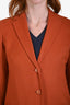 Akris Rust Cashmere Single Breasted Button Down Blazer Size M