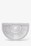 Cult Gaia White Acrylic Arc Clutch Bag
