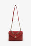 Pre-loved Chanel™ 2018-19 Red Calfskin Chevron Stitched Small Coco Flap Bag