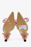 Mach & Mach Pink Leather Double Bow Ankle Strap Heels Size 37