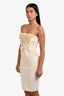 Giambattisa Valli Cream Silk Strapless Mini Dress Size XS