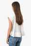 Tibi White Cotton Pleated Peplum Top Size 2