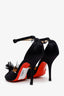 Christian Louboutin Black Satin Feather Heels Size 38