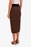 Fendi Brown FF Logo Midi Skirt Size 42