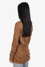 Rick Owens FW 2021 Honey Cotton Long Sleeve 'Tower' Gathered Top Size S