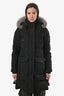 Moose Knuckle Black Nylon Big Ridge Down Parka with Fur Hood Size