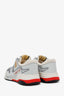 Gucci Silver Metallic Calfskin Glitter Mesh Mens Ultrapace Sneakers Size 6