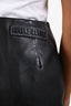 Miu Miu 2024 Black Calfskin Leather Logo Mini Skirt Size 36
