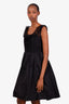 Lida Baday Black Glitter Sleeveless Pleated Midi Dress Size 6