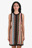 Missoni Brown/Multi Sleeveless Zigzag Sweater Mini Dress with Slip Size M