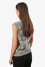 Ganni Grey Wool Logo Print Sweater Vest Size XS