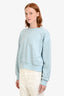 Gucci Blue Cotton GG Crystal Long Sleeve Crewneck Top Size S