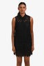 Frame Black The Deco Lace Embroidered Floral Sleeveless Dress Size XS