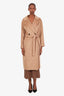 Weekend Max Mara Caramel Virgin Wool Double Breasted Belted Coat Size 8