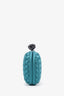 Bottega Veneta Green Intrecciato Woven Satin Knot Clutch