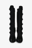 Pre-loved Chanel™ Black Stretch Fabric Camellia Tall Boots Size 37.5
