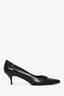 Prada Black Leather Buckle Detail Heels Size 38