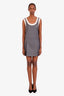 Miu Miu Grey Pleated Grisaille Sleeveless Mini Dress Size 36