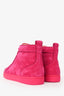 Christian Louboutin Hot Pink Suede High Top Louis Sneakers Size 42 Mens