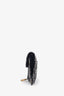 Christian Dior Navy Blue Oblique Jacquard Small Saddle Pouch On Chain with Insert