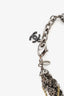 Pre-loved Chanel™ Silver Tones Braided Multi-Strand Chain Interlocking CC Charm Bracelet