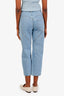 AREA Light Blue Denim Crystal Slit Jeans Size 2
