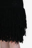 Christian Dior by John Galliano 2007 Black Wool Fringe Midi Dress Size 6