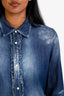 Dsquared2 Blue Acid Wash Denim Button Down Shirt Size 44