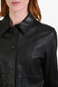 Toteme Black Leather Buttoned Shirt Jacket Size 34