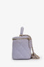 Pre-loved Chanel™ 2021+ Purple Lambskin CC Vanity Top Handle
