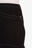 Sandro Black Belted White Stitch Mini Skirt Size 1