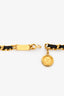 Pre-loved Chanel™ Vintage Black Leather Gold Chain Link CC Coin 'Chanel™ ID' Tag Belt