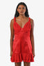 Robe corset courte en satin rouge Majorelle, taille M