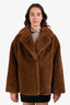 Stand Studio Brown Faux Fur 'Savannah' Coat Size 36