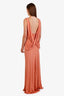 Elie Saab Coral Ruched Open Back Maxi Dress Size 42