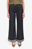 Louis Vuitton Dark Blue Denim Monogram Cuffed Jeans Size 36