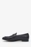 Gucci Black Leather Jordaan GG Embossed Loafers Size 37