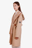 Louis Vuitton Beige Wool Belted Double Face Hooded Wrap Coat Size 36