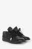Pre-loved Chanel™ Black Leather CC Cap Toe Sneakers Size 36