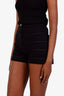 Pre-loved Chanel™ 2024 Black Cotton CC Braid Mini Shorts Size 38