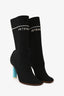 Vetements Black Rib Knit Stretch Blue Heels Size 36