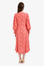 Ganni Orange/White Patterned Long Sleeve Maxi Dress Size 38